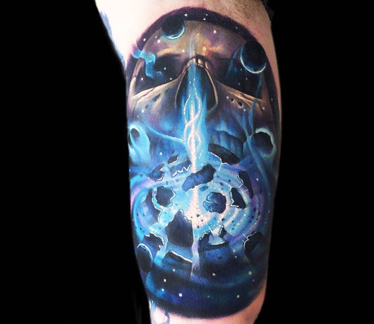 Galaxy skull tattoo by Austin