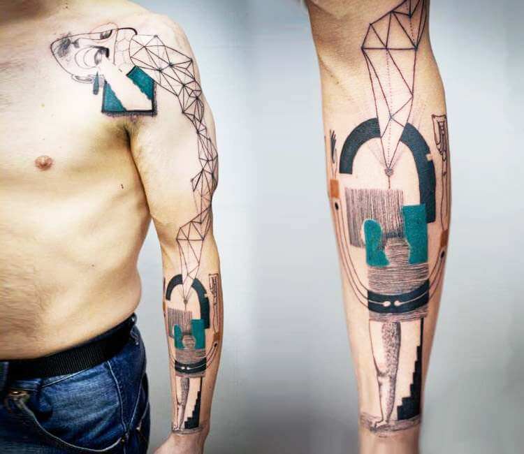 Abstract sleeve tattoo - Tattoogrid.net