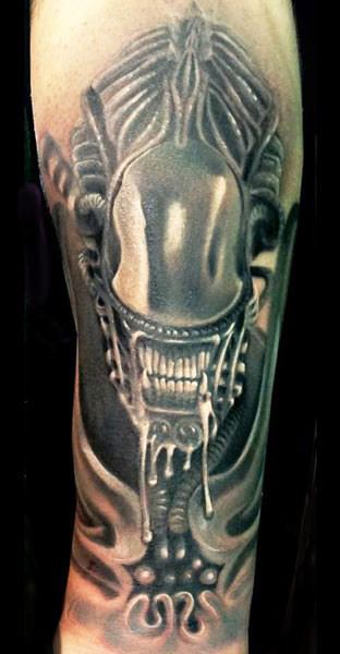 Grey alien tattoo style 2