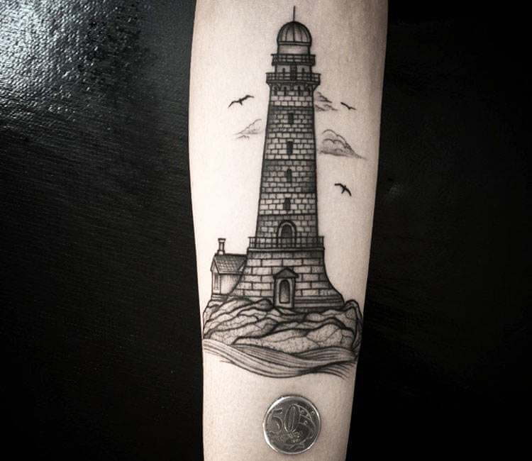 Matt LawsonHall  Traditional Lighthouse  Tattoo Inspired Illustration