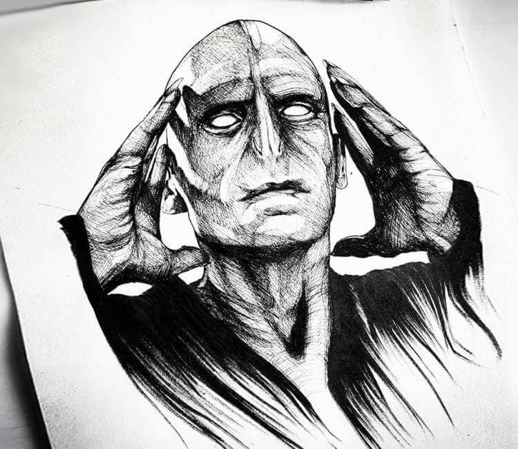How To Draw Voldemort Easy