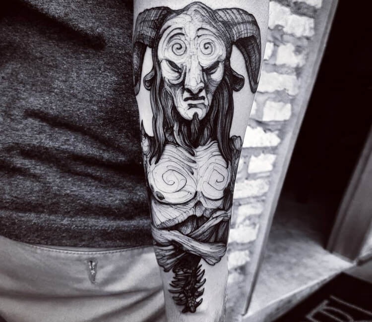 Pennywise and Pale Man from Pans Labyrinth tattooed on