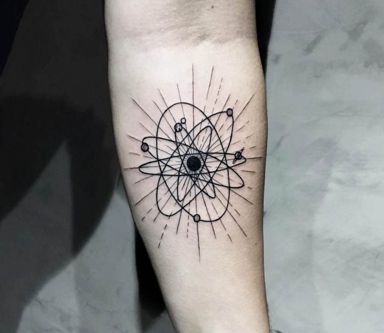 Atom system tattoo by Felipe Mello | Post 18169