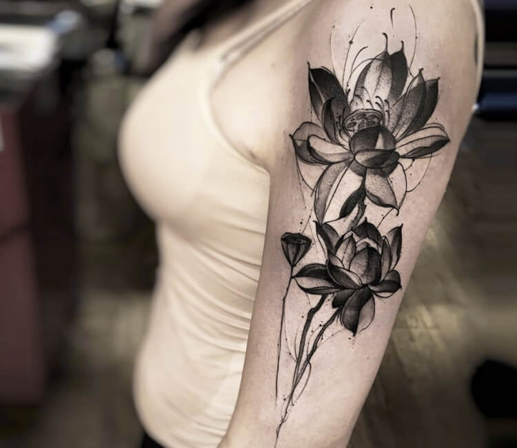Lotus flower tattoo Cut Out Stock Images  Pictures  Alamy