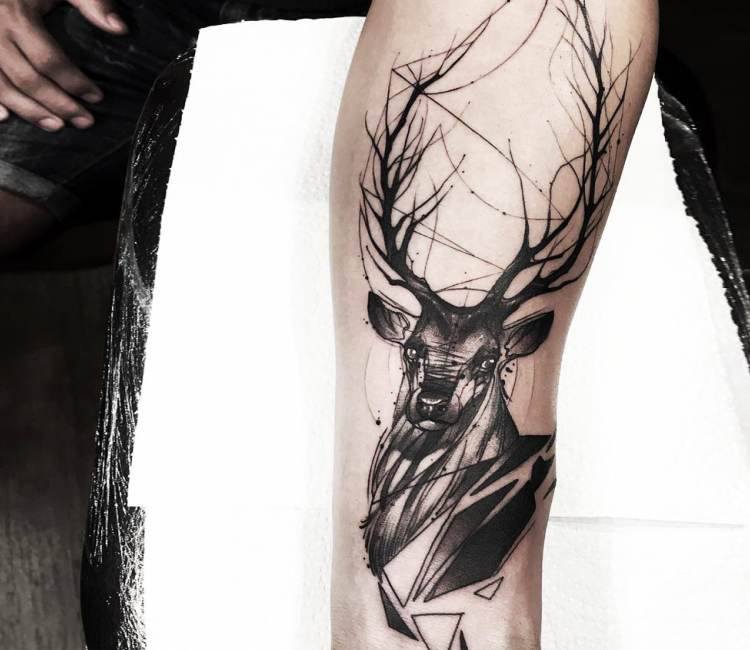 Cosmic Deer tattoo by Dani Ginzburg | Post 31174