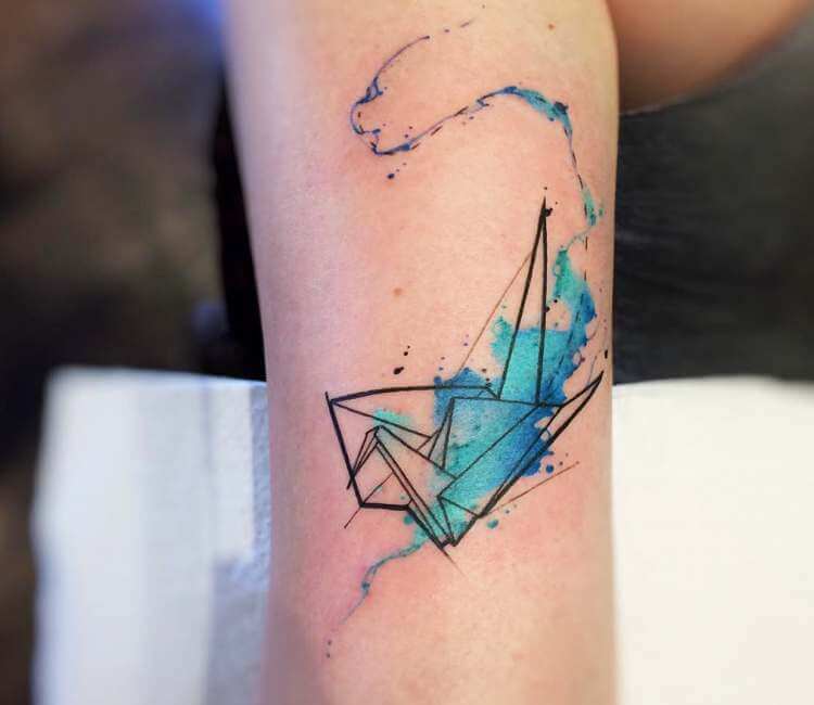 origami tattoos | Tumblr | Origami tattoo, Back of neck tattoo, Tattoo  styles