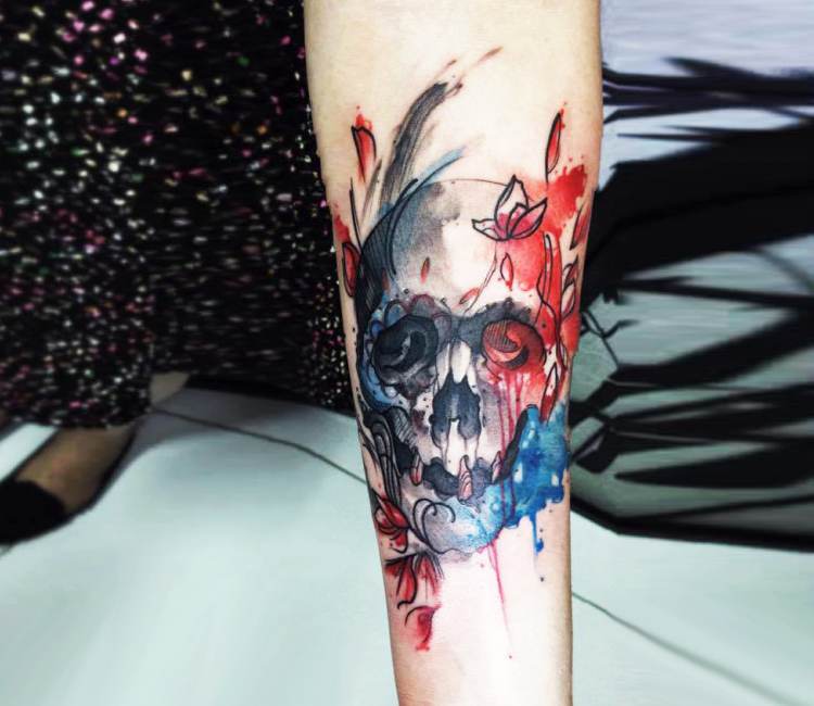 Skull tattoo by Felipe Rodrigues | Post 17277