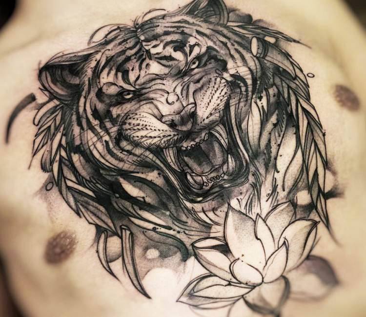 Wild Tiger tattoo by Felipe Rodrigues | Post 15478