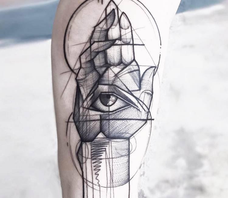 RED RIGHT HAND  A linework third eye tattoo for Gaia  Facebook