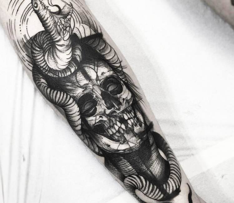 Skull and snake forearm sleeve my me Stefani Stipple  Iron Thorn Tattoo  in Trexlertown PA  rtattoos