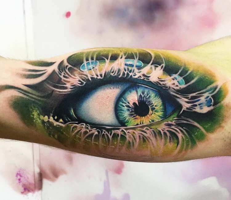 Dragon's eye, color realism tattoo stencil on Craiyon