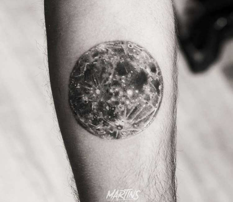 Black moon tattoo left shoulder blckwork...
