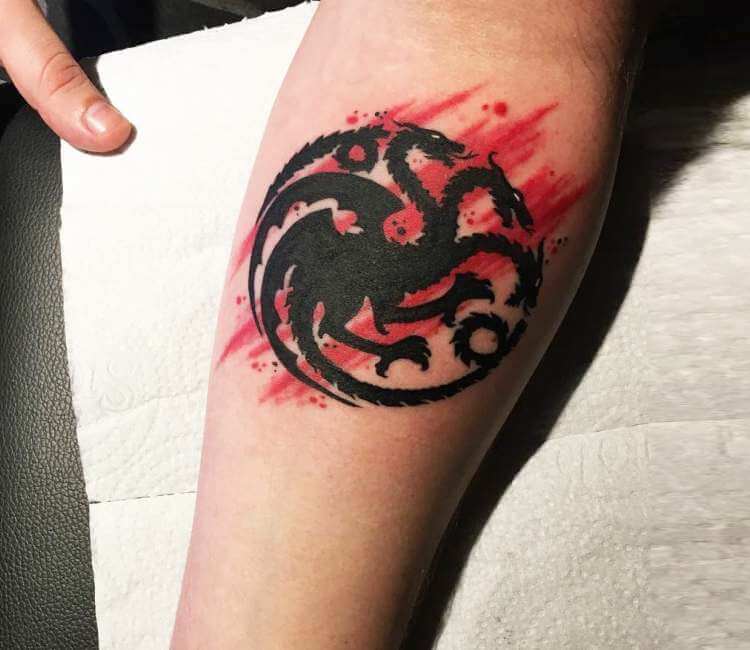 Fire and blood tattoo