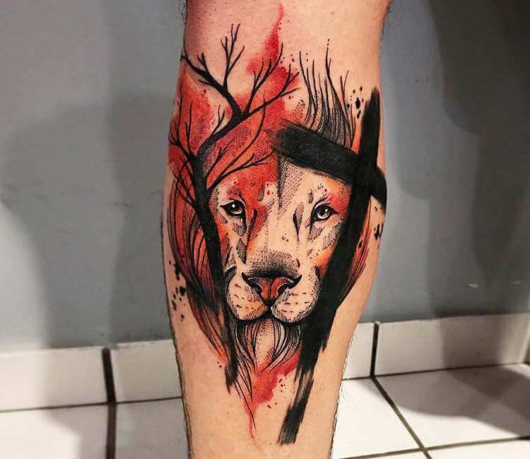 Tiger Tattoo on Leg