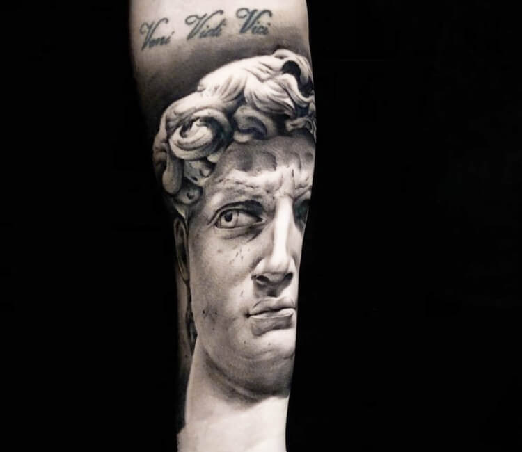 alexxtiplea interpretation of David statue david tattoo sculpture  TikTok