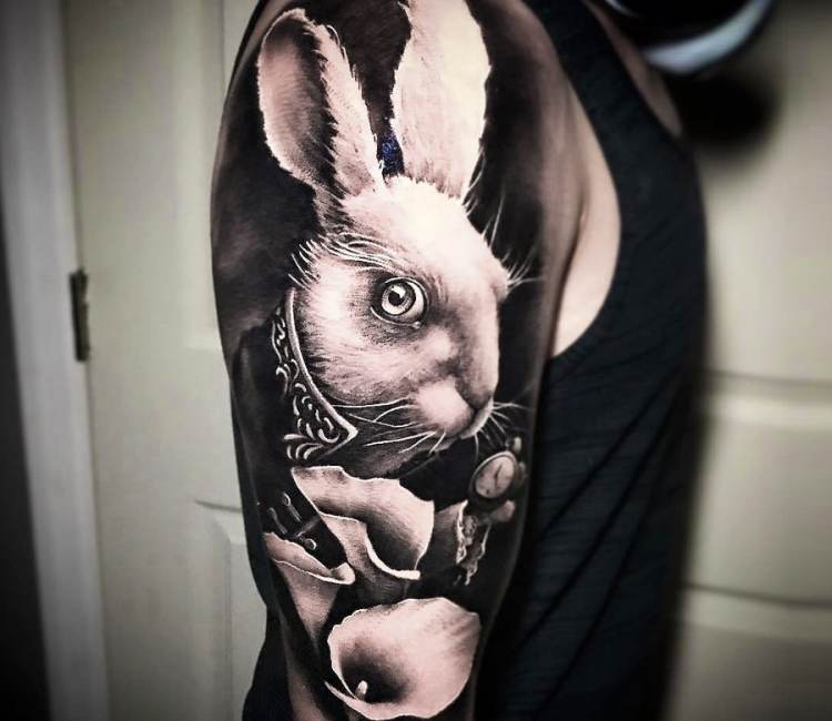 Rabbit tattoo stock vector. Illustration of animal, concept - 263856539