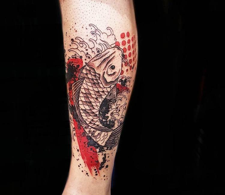 Tattoo uploaded by Orla • Sick watercolour red & orange koi fish tattoo  #dreamtattoo #mydreamtatoo • Tattoodo