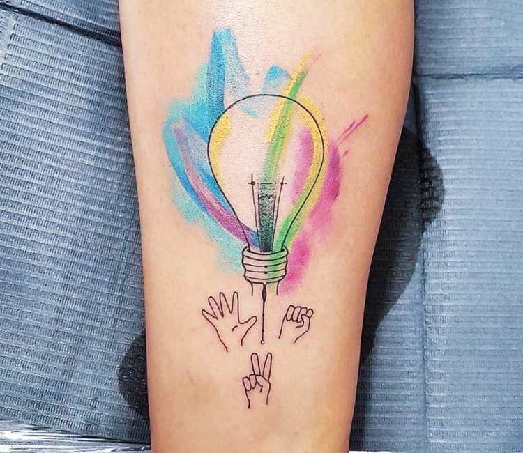 Light bulb tattoo by Ilaria Tattoo Art | Post 26225