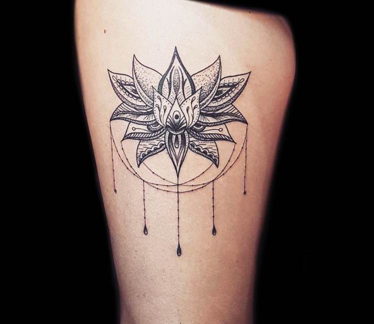 Mandala Lotus Flower tattoo by Andrea Morales | Photo 17609