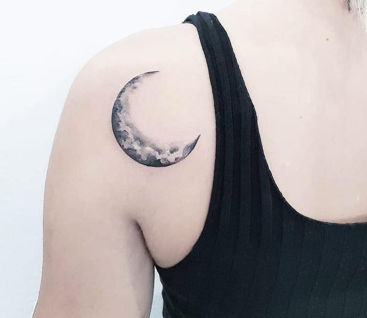 Unalome Crescent Moon Temporary Tattoo Set (2 tattoos) – TattooIcon