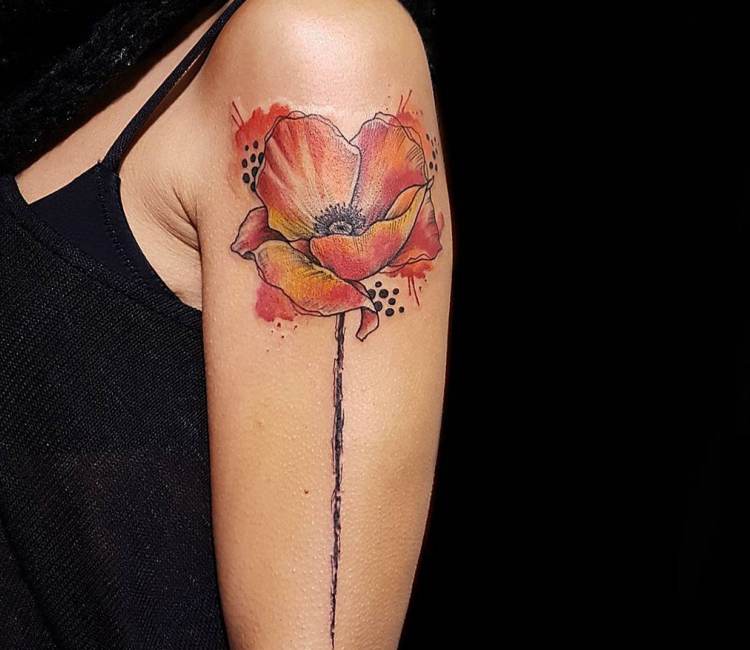 Poppy tattoo with initial.... - Minor Ink Tattoos | Facebook