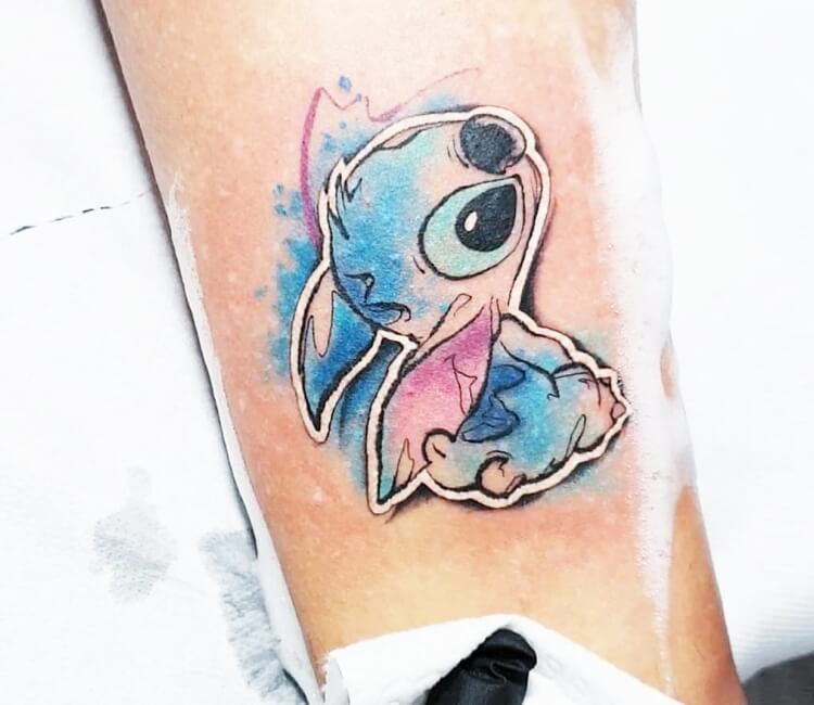 How cute is this stitch done by summersmithtattoo       stitchtattoo colourtattoo tattooapprentice tattooartist  Instagram