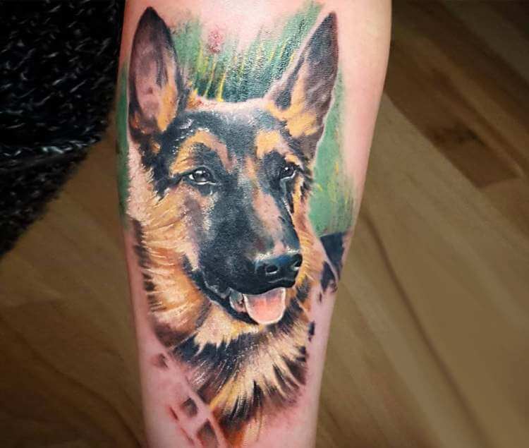 german shepherd shoulder tattoo  German Shepherd Country