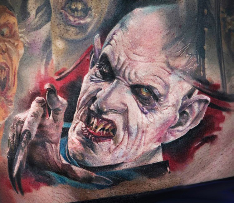 Dracula realistic tattoo Iwan Yug. 