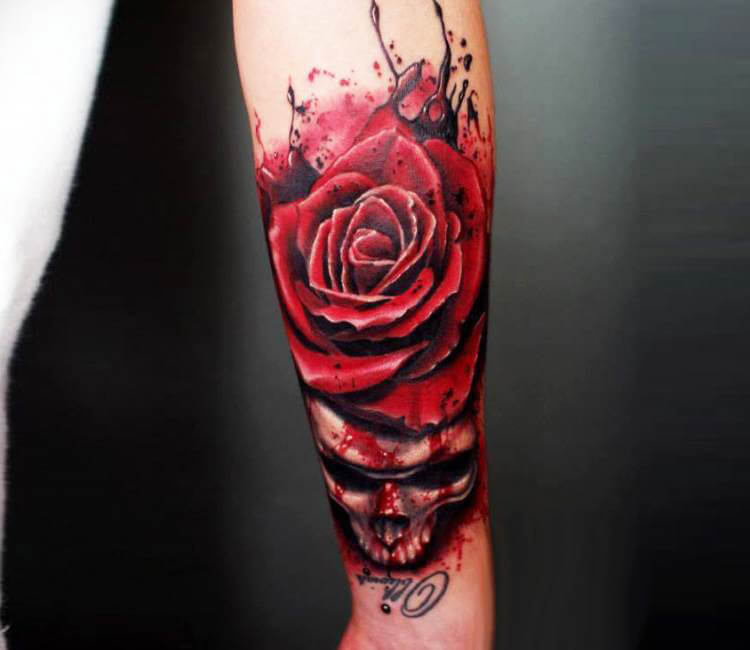 Skull and Rose Available Tattoo Flash Design  Arick Reese Art  Tattoos