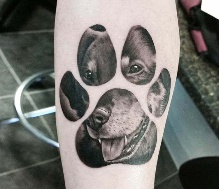 Dog in imprint Dog tattoo by Jacob Sheffield | Post 19691