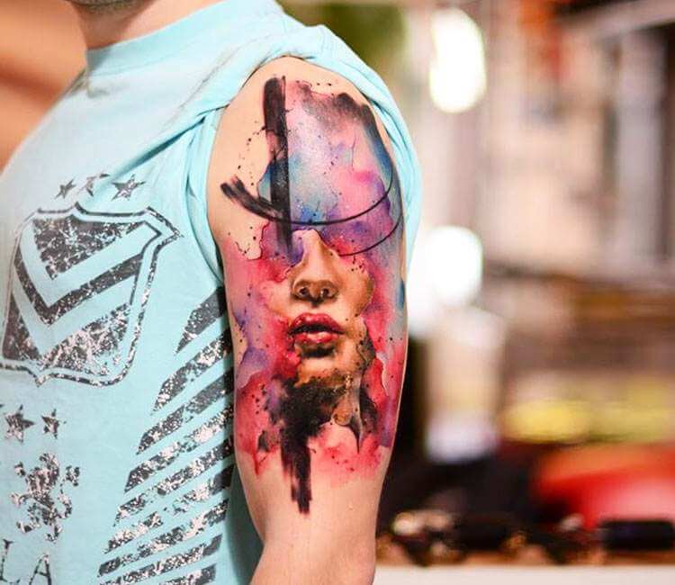 Abstract face tattoo by Jakub Zitka Tattoo  Post 25886