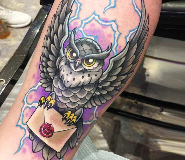 Custom Harry Potter quarter sleeve  Angry Monkey Tattoo