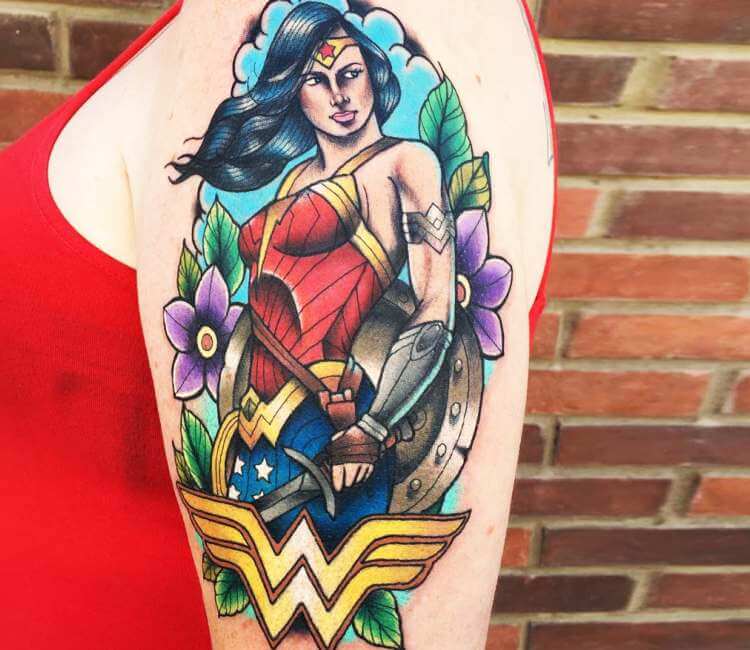 Wonder Woman done by @dennis_gutierrez #inked #inkedmag #tattoo  #traditional #ink #wonderwoman #art #freshl… | Traditional tattoo, Sleeve  tattoos for women, Tattoos