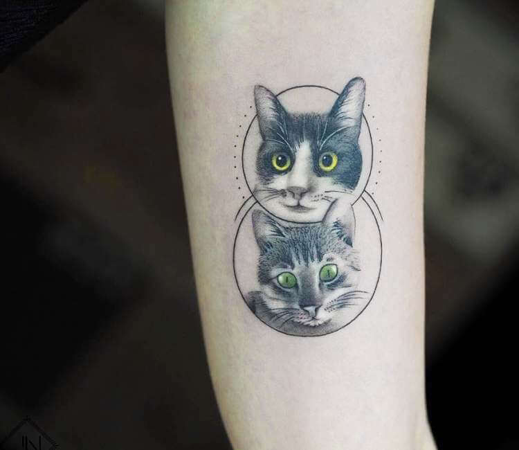 Two Cats tattoo by Jefree Naderali Photo 24212