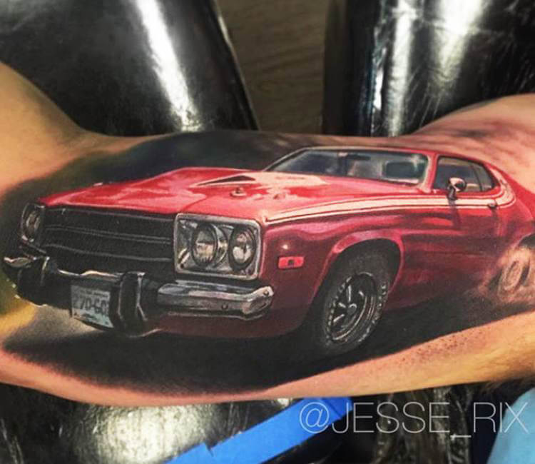 Red Car tattoo by Jesse Rix | Post 15053