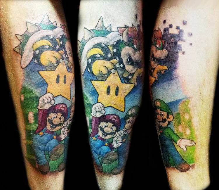 prompthunt tattoo design stencil portrait of mario from mario brothers  by artgerm