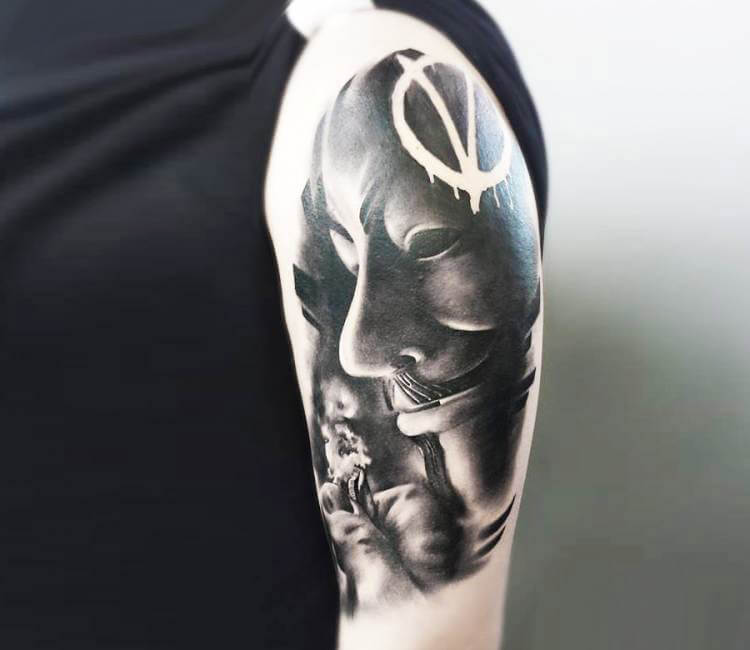 V for Vendetta tattoo by Jirka Tattoo | Post 17160