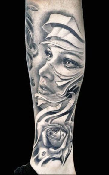 Tattoo uploaded by JenTheRipper • Terrific tattoo by Josh Duffy #JoshDuffy  #blackandgrey #realistic #horror #bioorganic • Tattoodo