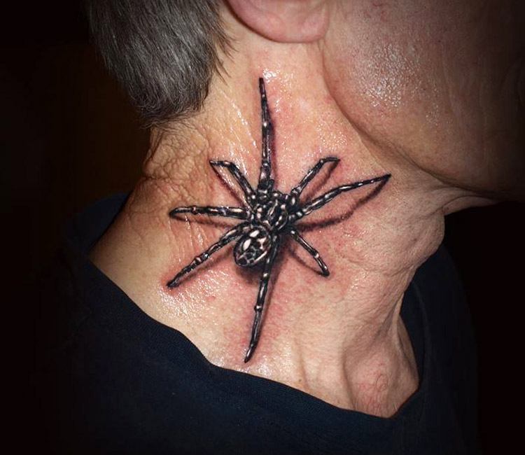 3d spider tattoo | Black and grey tattoos, Spider tattoo, 3d spider tattoo