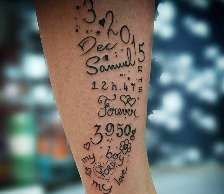 Birth Date Tattoo By Kafka Tattoo Post