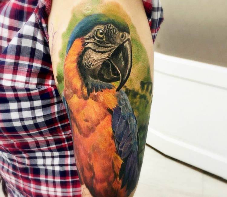 Parrot tattoo by A D Pancho | Photo 21856