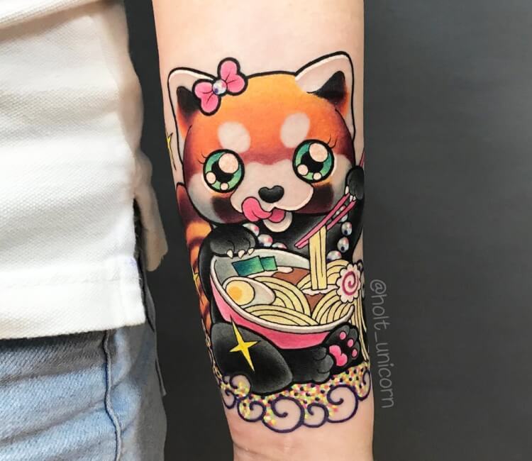 Red Panda Hand Tattoo