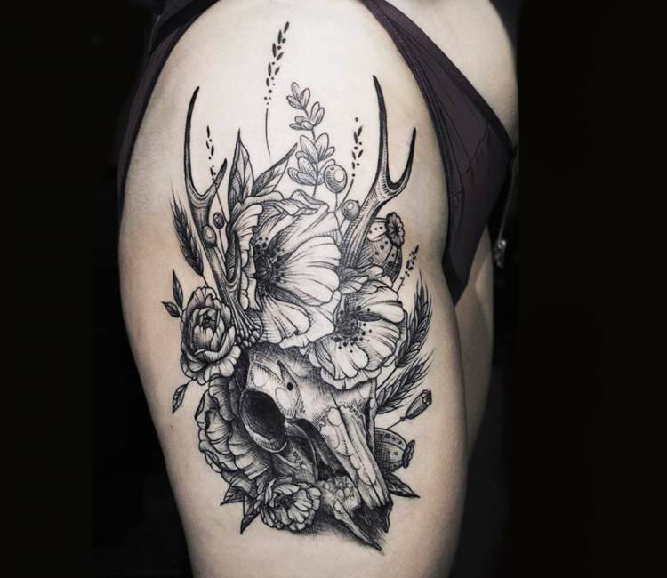 Oottati 8 Sheets Women Red Purple Blue Skull Flower Snake Leaf Temporary  Tattoos for Arm  Amazonin Beauty