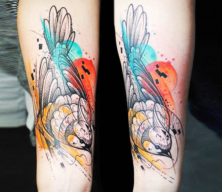 Tattoo of Bird of paradise, Asian