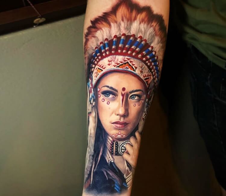 Native american woman tattoo by Kegan Hawkins | Post 27854
