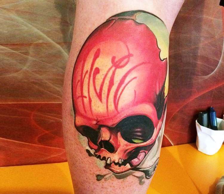 Chest Skull Tattoo by Triple Six Studios
