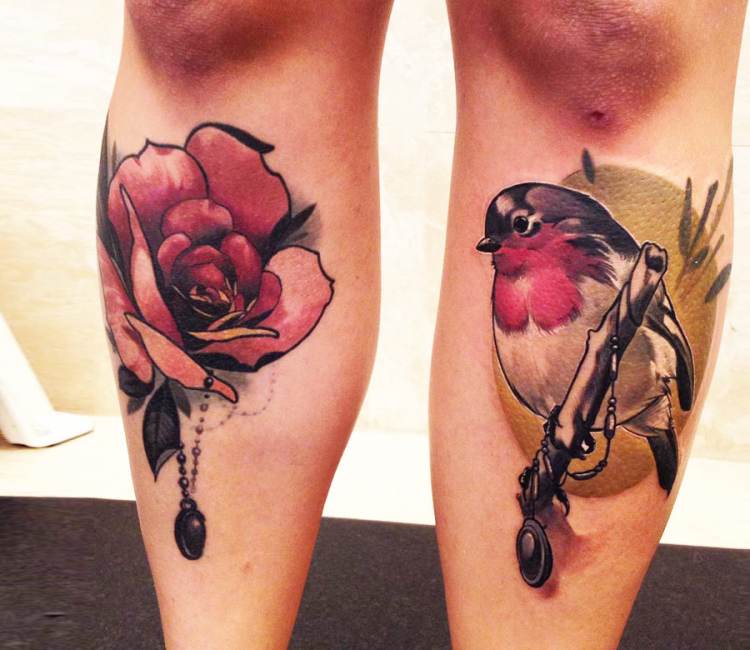 nightingale and rose tattoo