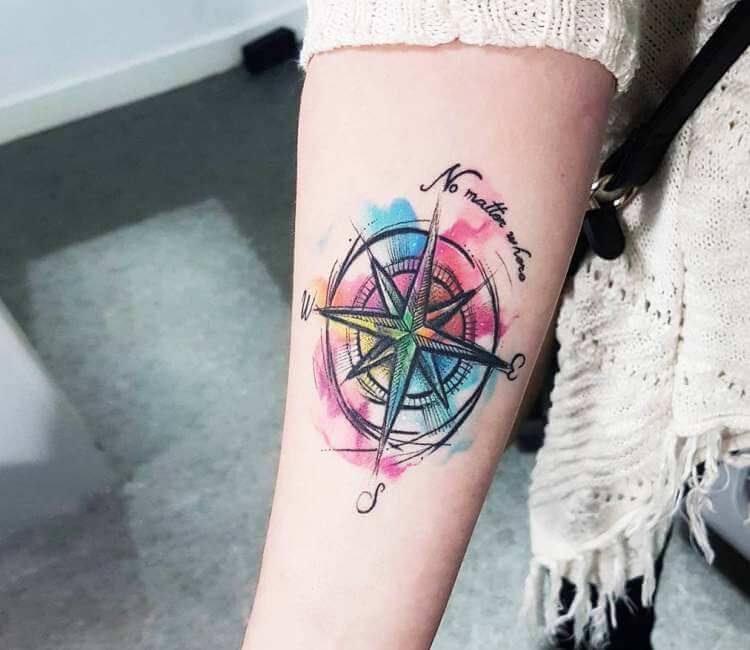 Neo Traditional Compass Tattoo - Tattoo Build
