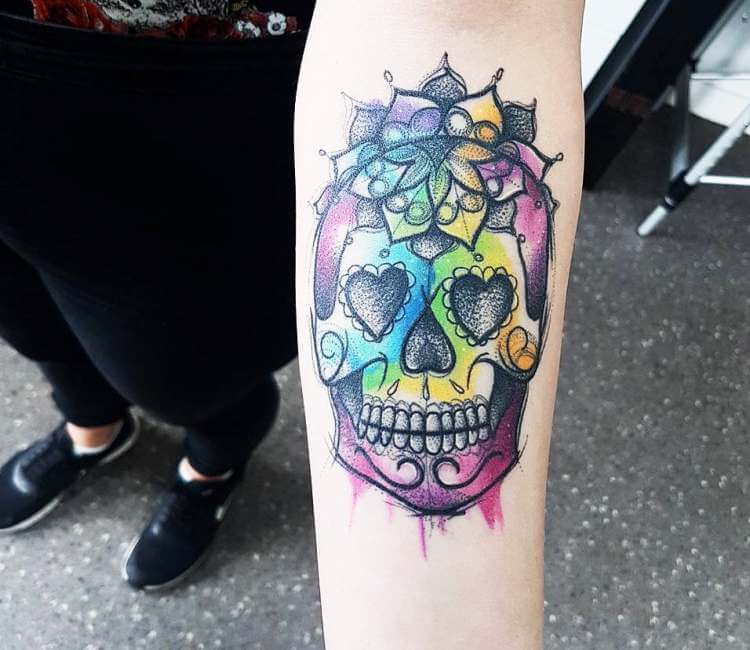 Sugar Skull Tattoo By Kerste Diston Post