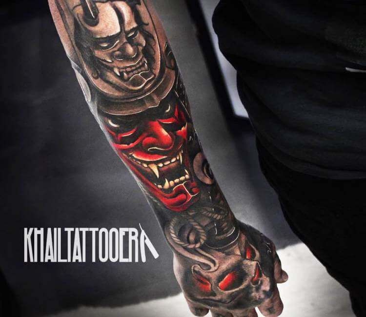 Samurai mask tattoo by Khail Tattooer | Post 20331